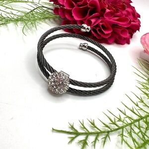 NEW⚜️Adjustable Gunmetal Rope Cord Twist Wrap Bracelet